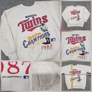 VTG 80s Minnesota Twins Mens L Large MLB 1987 World Series Crewneck Sweatshirt